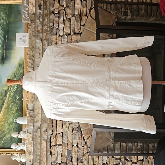 Talbots white Monk Neck Blazer Jacket - Picture 10 of 14